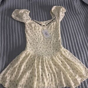 Floral Cream Mini Dress